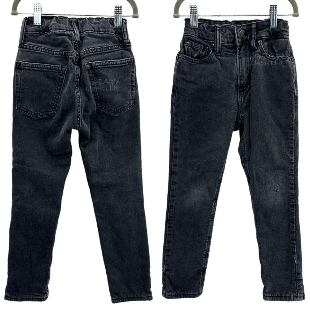 Gap Kids Fleece-Lined Black Easy Taper Jeans Size 6 Slim